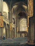Pieter Jansz. Saenredam The nave and choir of the Mariakerk in Utrecht, seen from the west. oil